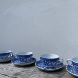 4 tasses porcelaine bleu Japon