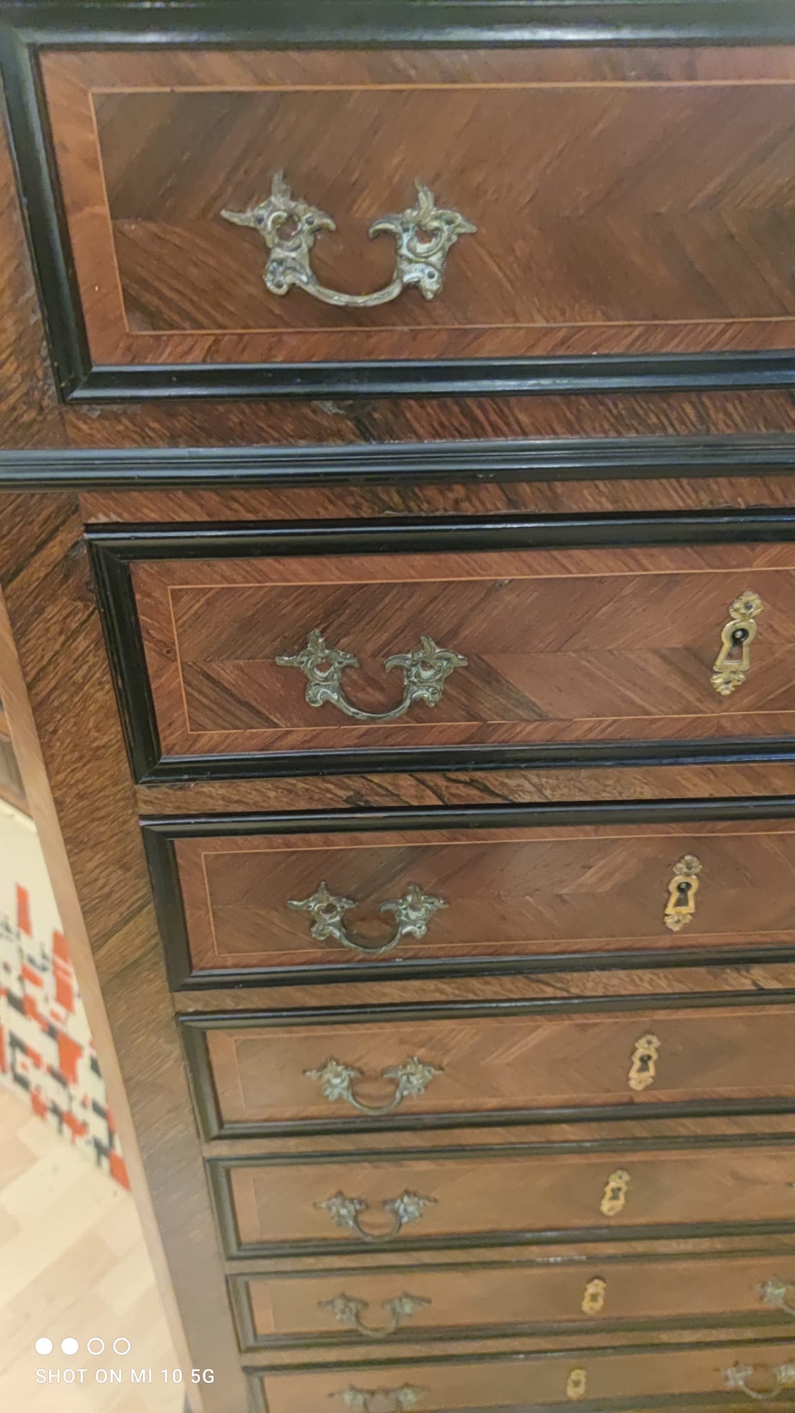 Weekly cabinet in rosewood from Rio and India and blackened pear Napoleon III