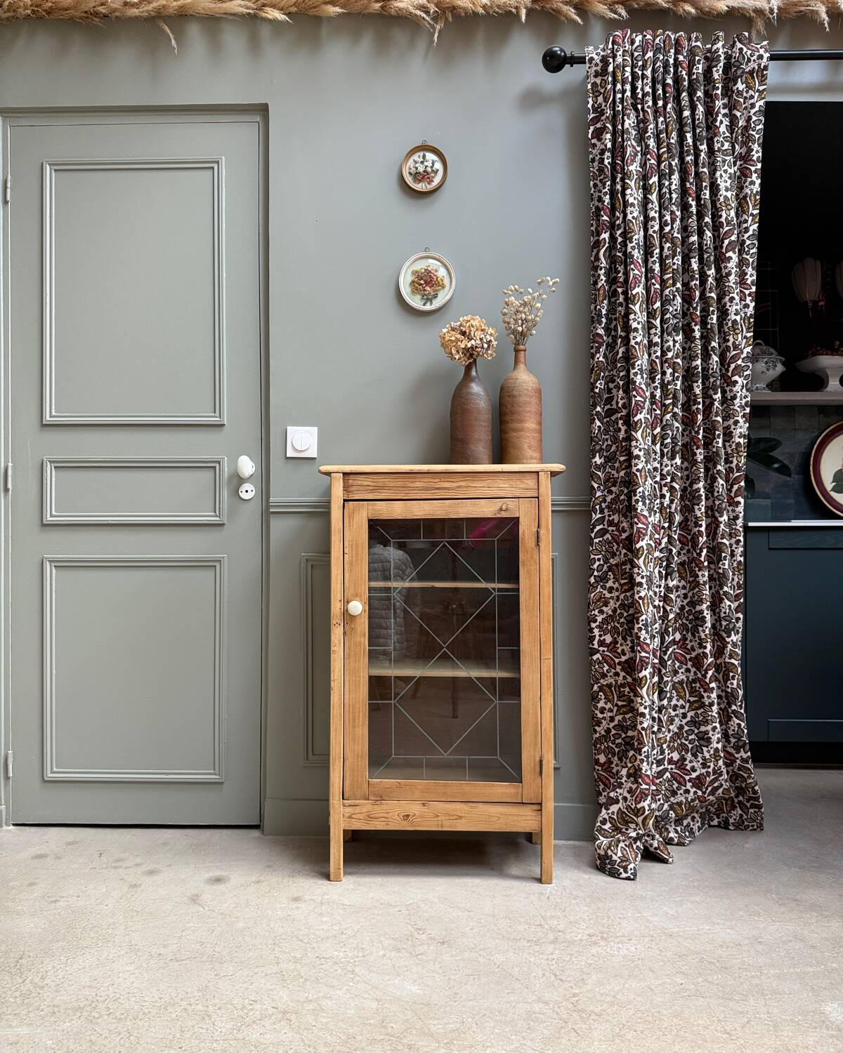 Vintage glass-fronted jam cupboard (renovated)