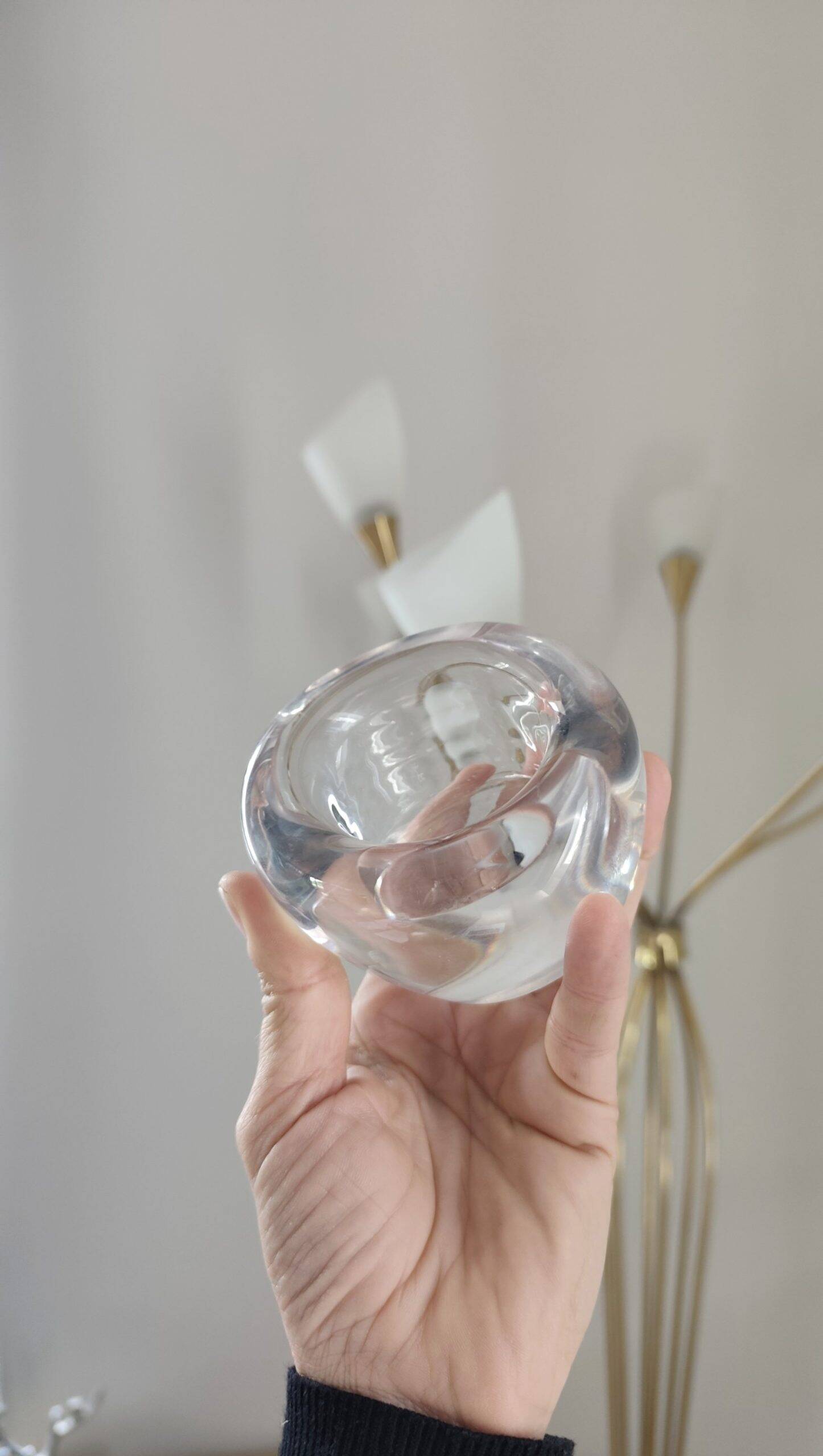 Pair of Dartington crystal candlesticks