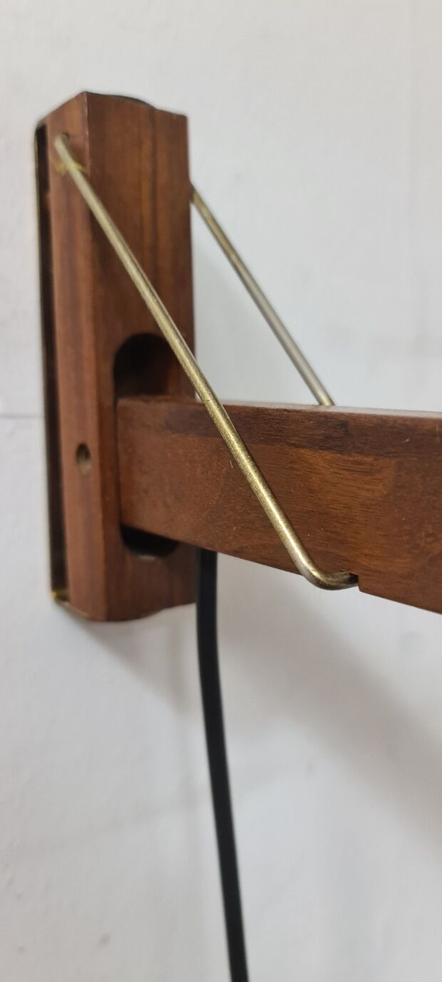 Vintage teak Swedish wall light