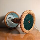 Vintage 1960s rope and opaline desk lamp