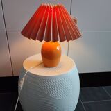 Danish ceramic and fabric bedside lamp by Lene Bjerre