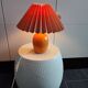 Danish ceramic and fabric bedside lamp by Lene Bjerre