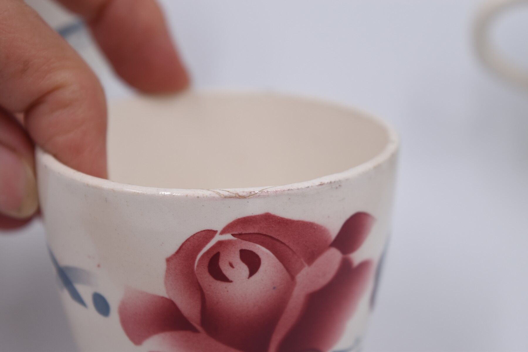 6 cups and under coffee cups Digoin Sarreguemines décor Cannes