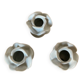 Vintage white ceramic candle holders