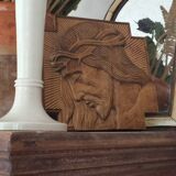 Wooden painting representing Christ Art Deco.