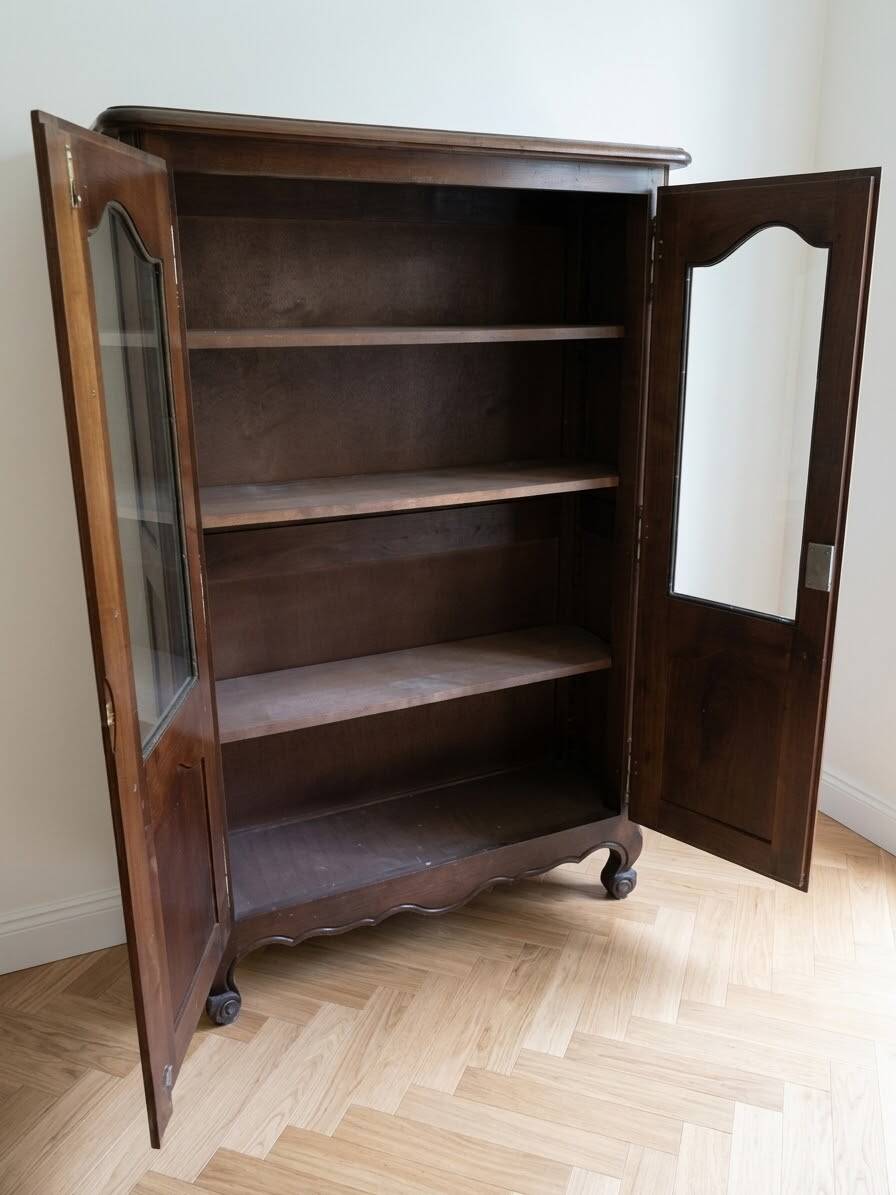 Authentic brown wooden library