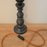 Large black wooden lamp foot turned