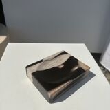 Symmetrical multicolored petrified wood soap dish