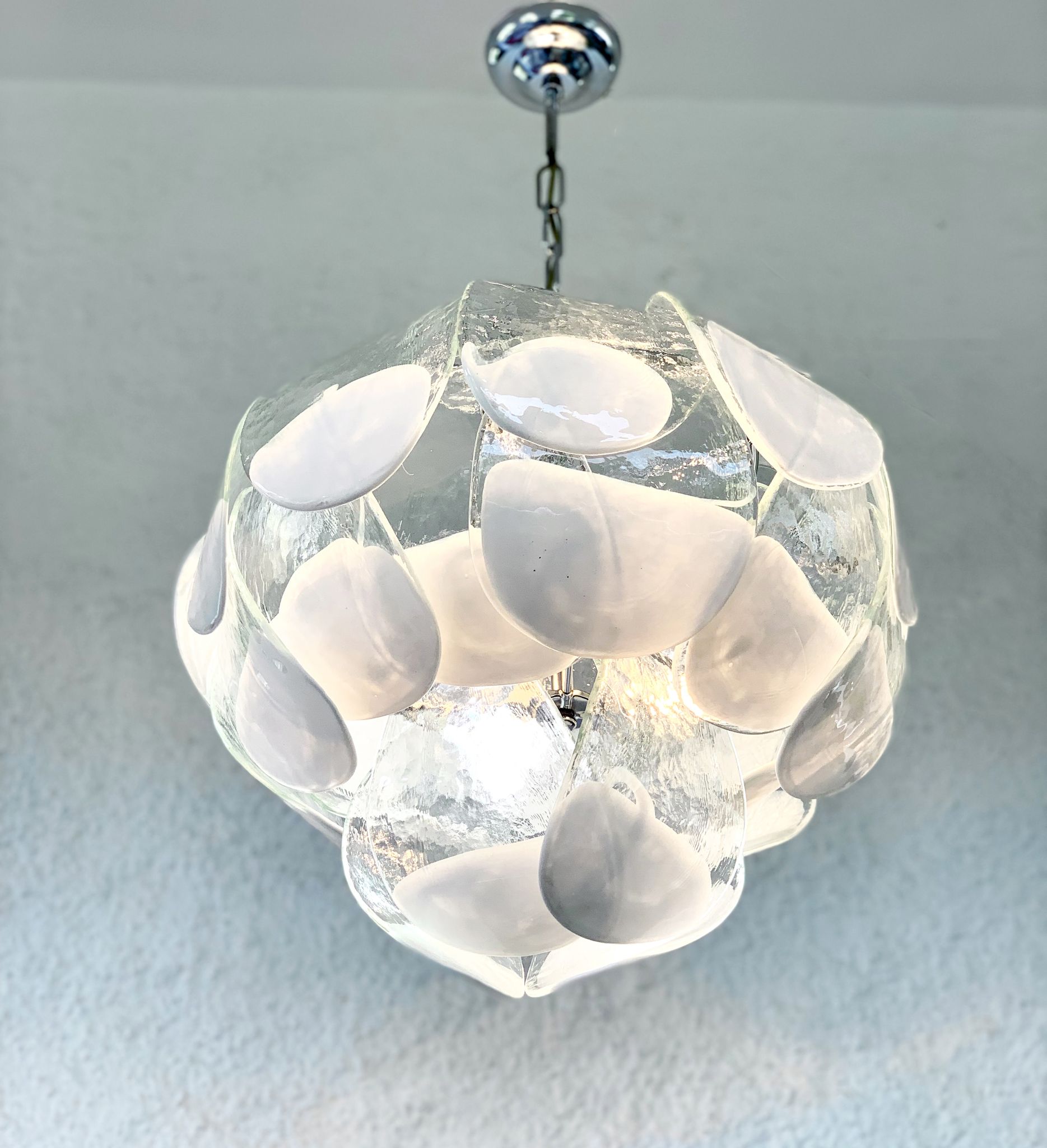Murano glass petal chandelier by Carlo Nason for Mazzega