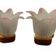 Pair of glass flower pine wall lights