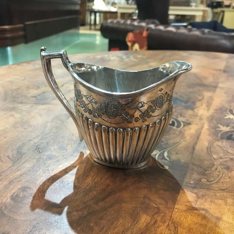 English silver metal tea set