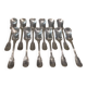 12 silver-plated metal ice cream scoops, Christofle silversmith, Chinon pattern