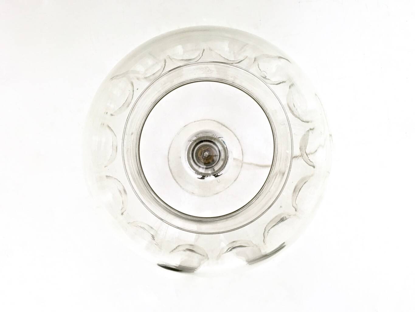 Vintage 1970s Steel Table Lamp with Spheric Murano Glass Shade
