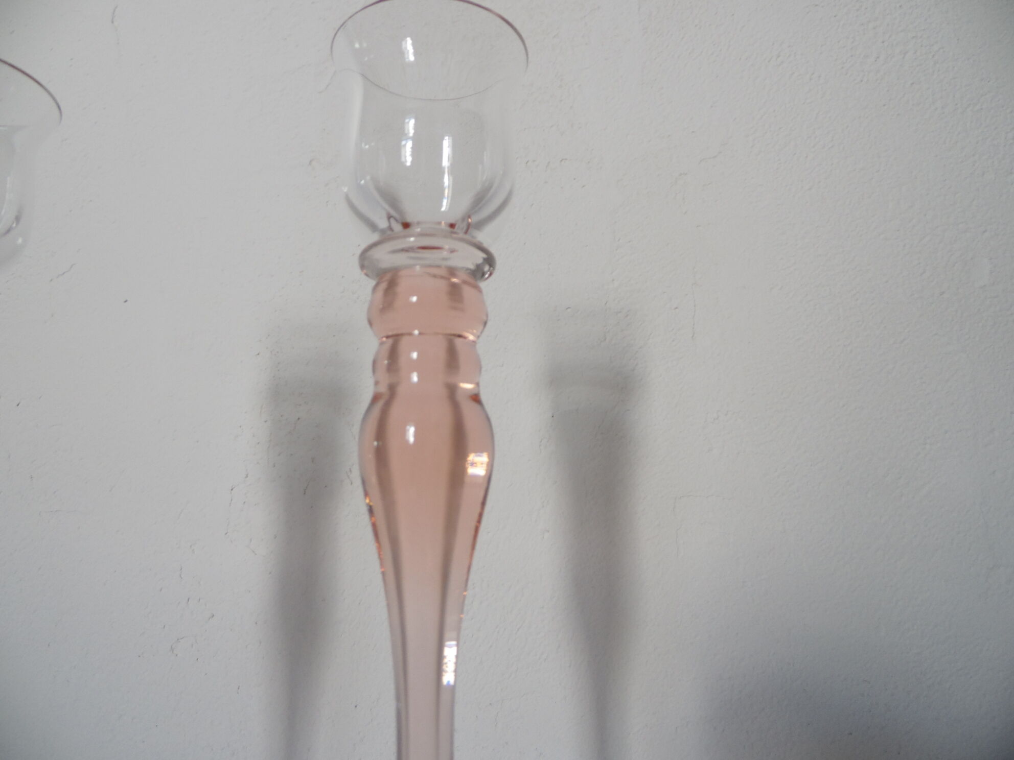Pink crystal candlesticks duo