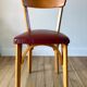 Set of 6 Luterma bistro chairs in blond wood and skaï 50s