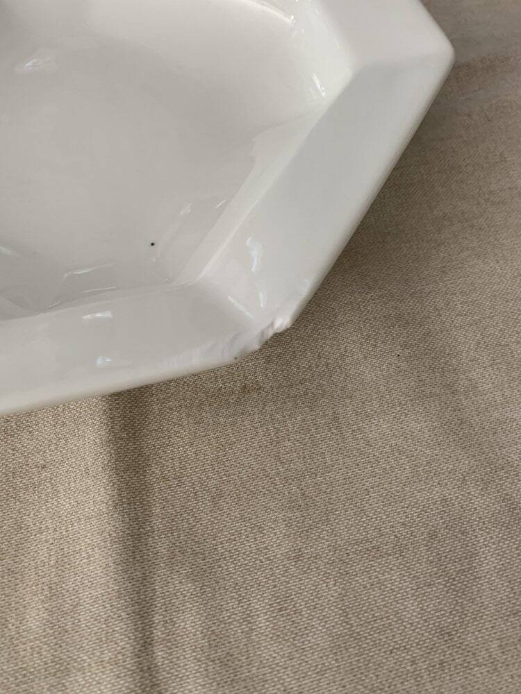 White porcelain bowl by Haas & Czjzek, octagonal rim, 1960s