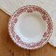 Vintage ironstone deep plate Moulin des Loups Athens model red