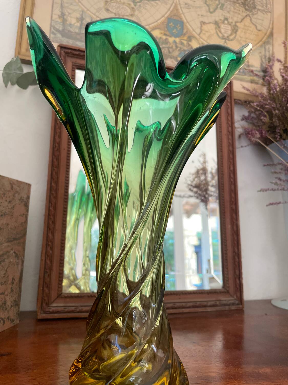 Old two-tone Murano glass vase 1960