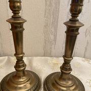 Pair of brass candle holders