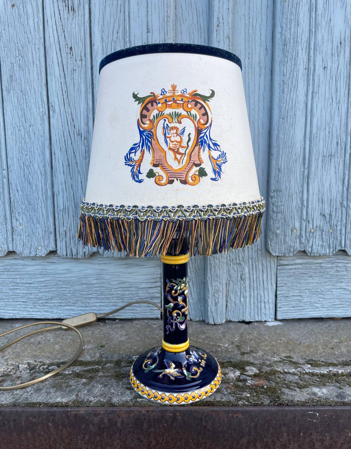 Candle holder lamp from Gien converted into a lamp,