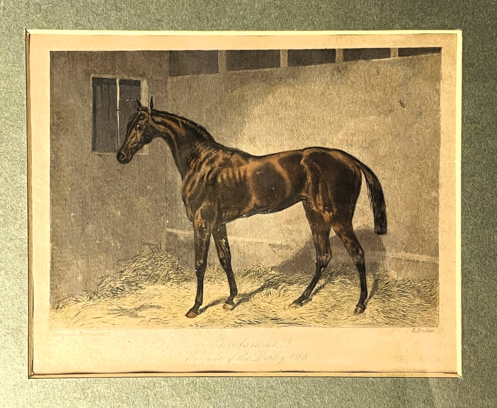 Lot of 2 English equestrian engravings framed late 19th century