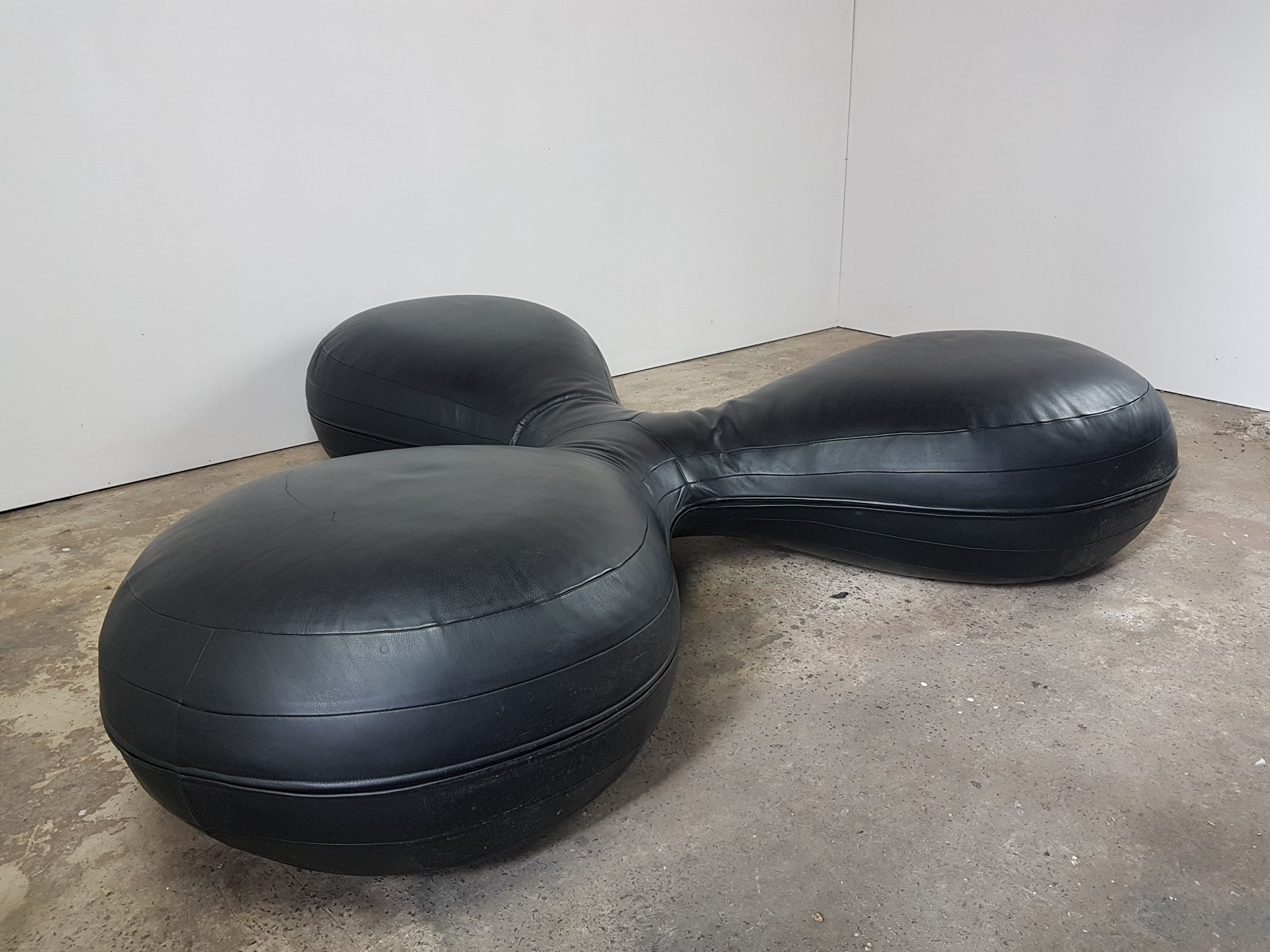 Leather pouf by Lowie Vermeersch and Design Agency KVD for Durlet