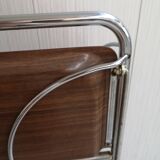 Vintage coffee table, bar, folding side table on wheels