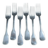 6 fourchettes de table en métal argenté Frionnet François
