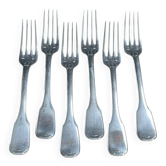 6 fourchettes de table en métal argenté Frionnet François