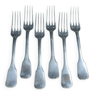 6 table forks – Silver plated metal – Frionnet François