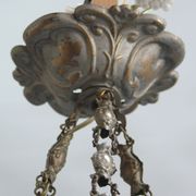 French Art Deco glass pendant light with chain suspension, Muller Frères Lunéville, 1920s-1930s