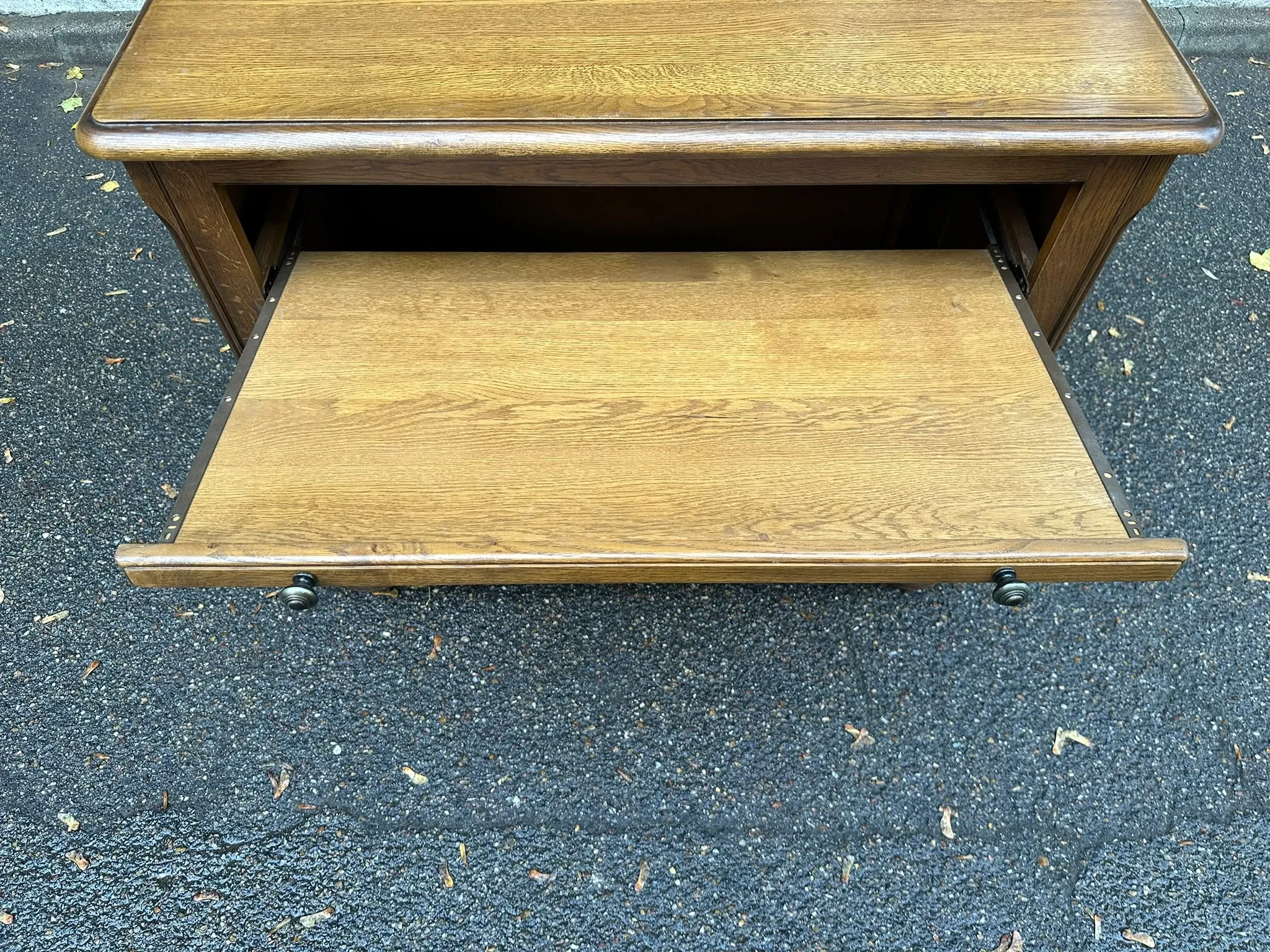 TV cabinet sideboard in solid oak with rotating top 1980