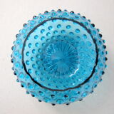 Vintage bubble vase in blue glass