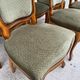 Set of 6 Louis Philippe Louis XV medallion chairs in solid wood with green velvet.