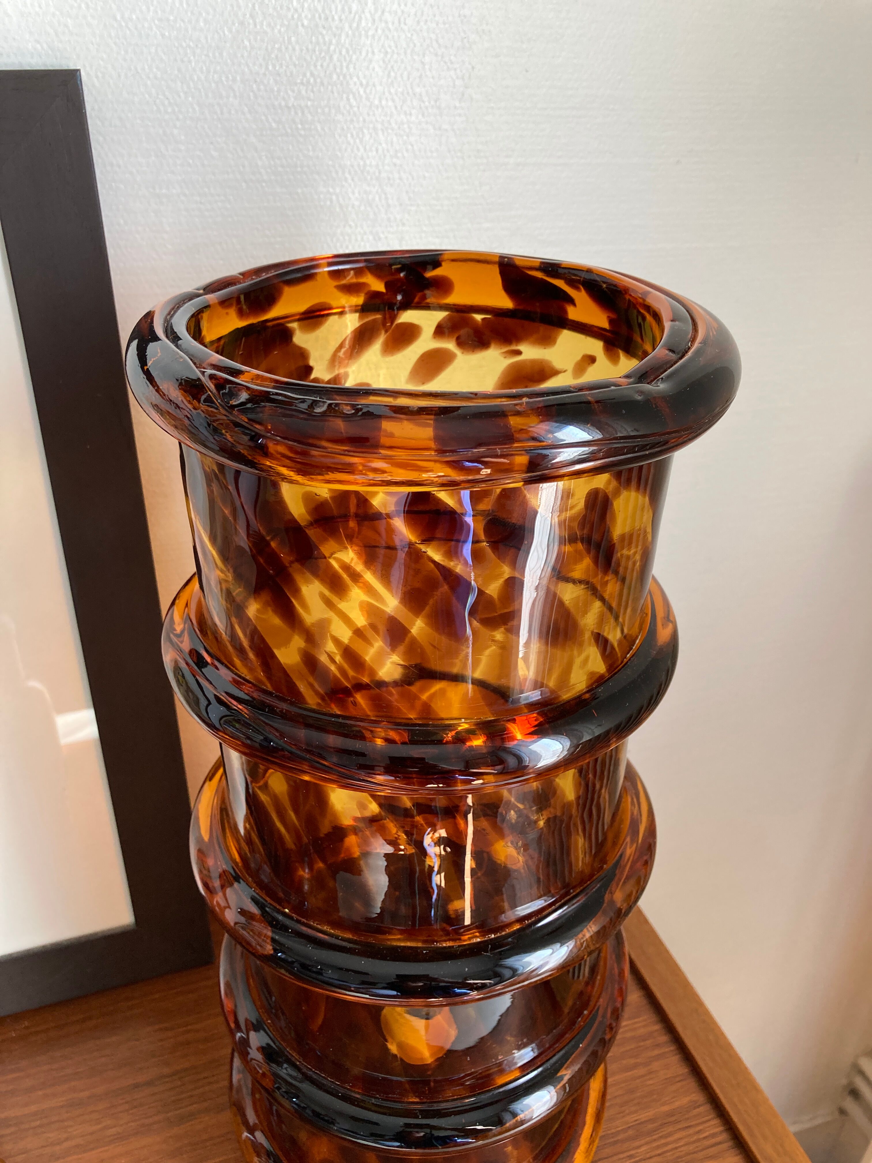Vintage blown glass lamp "tortoiseshells"