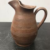 Pichet bonny grès marron clair ciselé années 70 france vintage