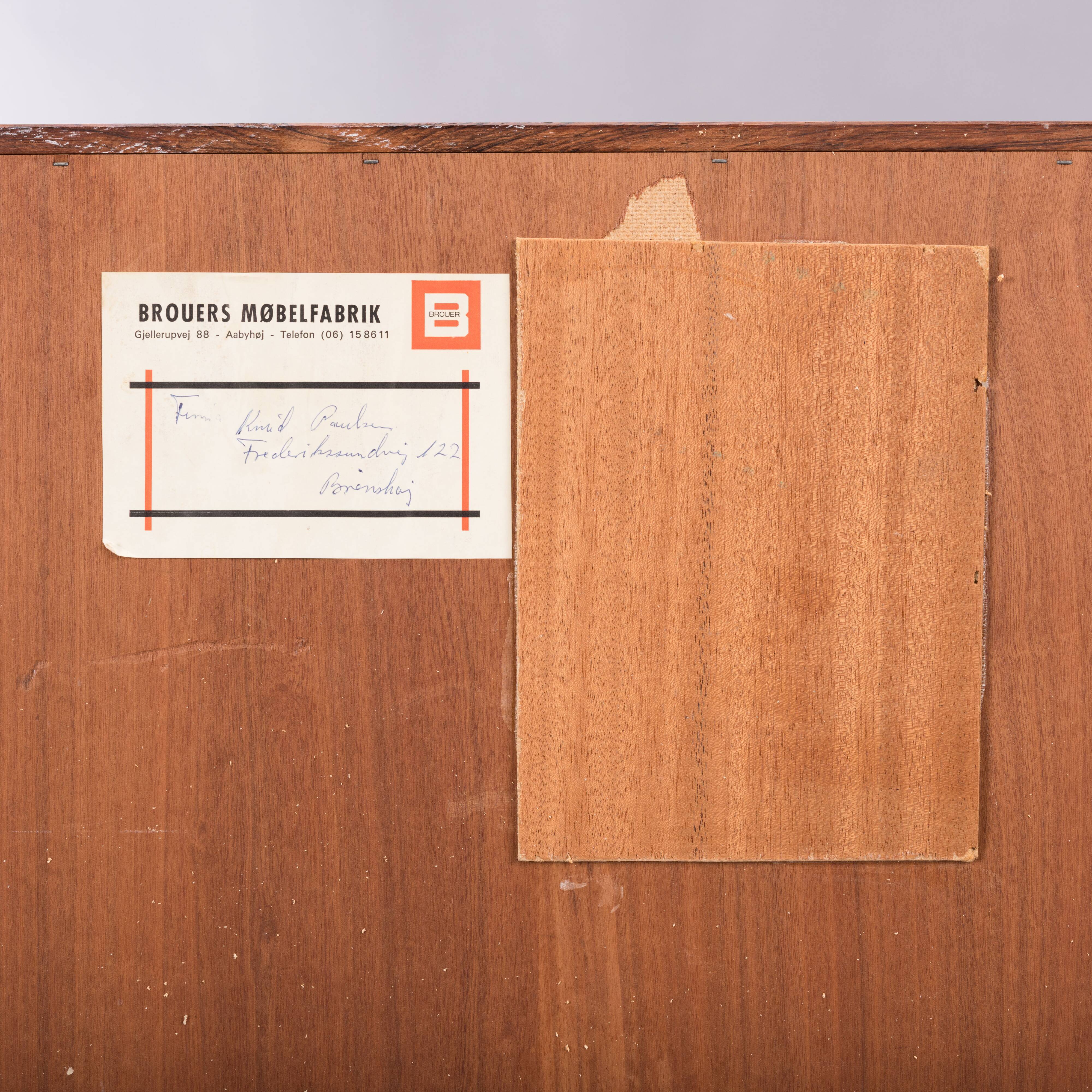 Small Danish rosewood sideboard by E. Brouer for Brouer Møbelfabrik, 1960s