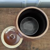 Glazed stoneware barrel pot