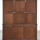 Antique English buffet/bookcase from the 19th century with original glass