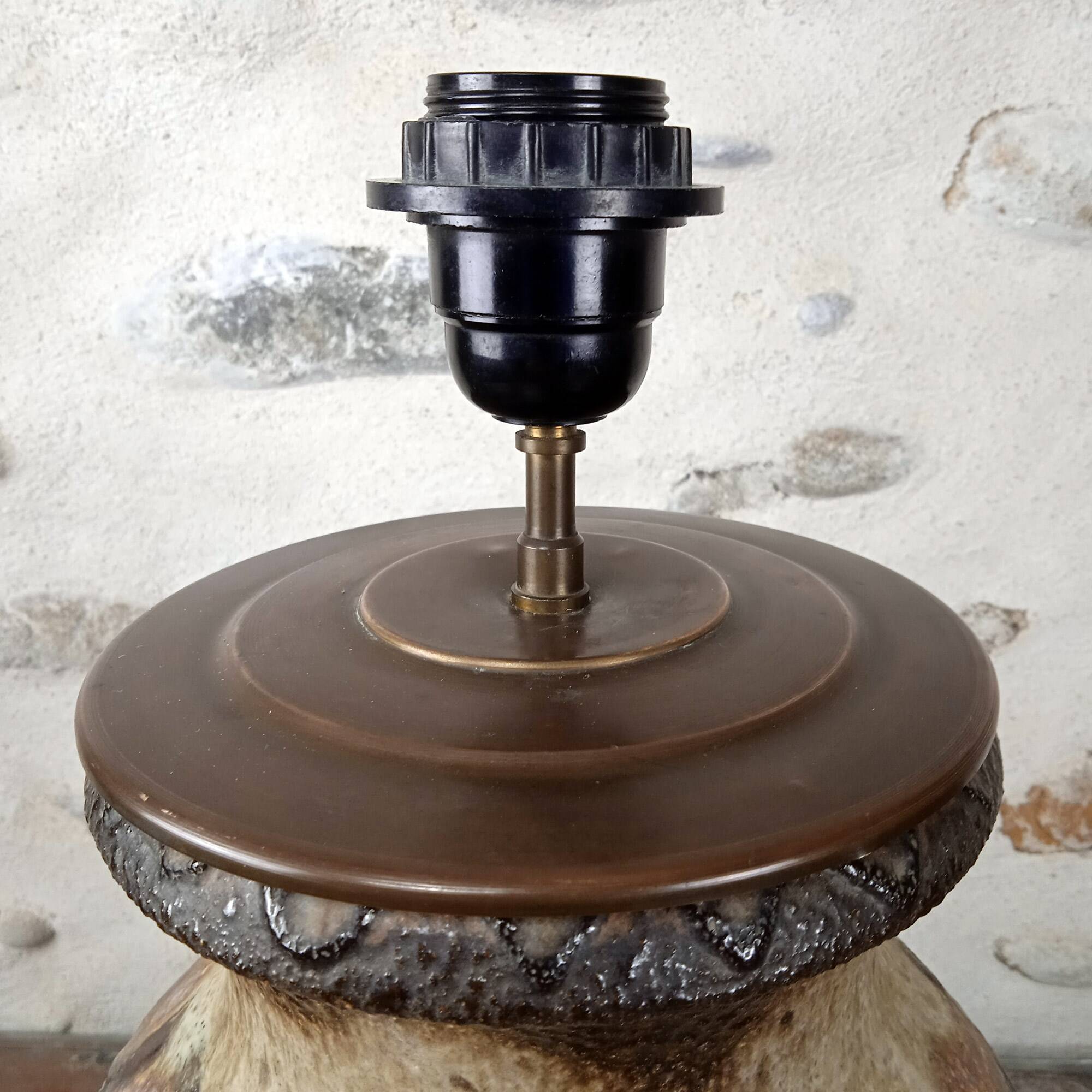 Lampe en gres fat lava west germany 1970