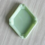 Green opaline ashtray, retro design,