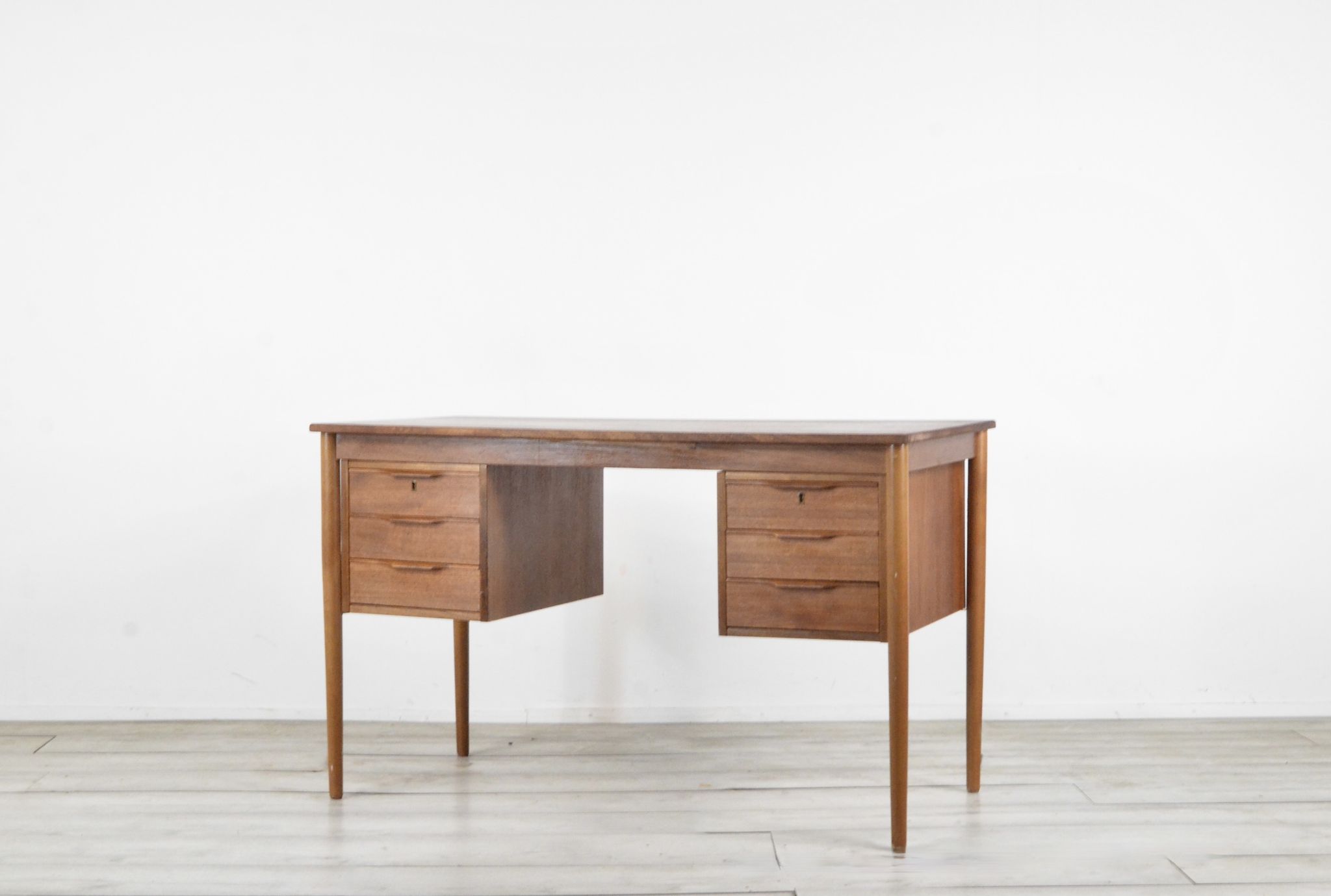 Midcentury Danish Teak Desk By Gunnar Nielsen For Tibergaard. Vintage / Modern / Retro.