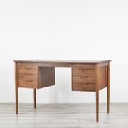 Midcentury Danish Teak Desk By Gunnar Nielsen For Tibergaard. Vintage / Modern / Retro.