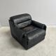 Black leather lounge chair by Dreipunkt, 1970s