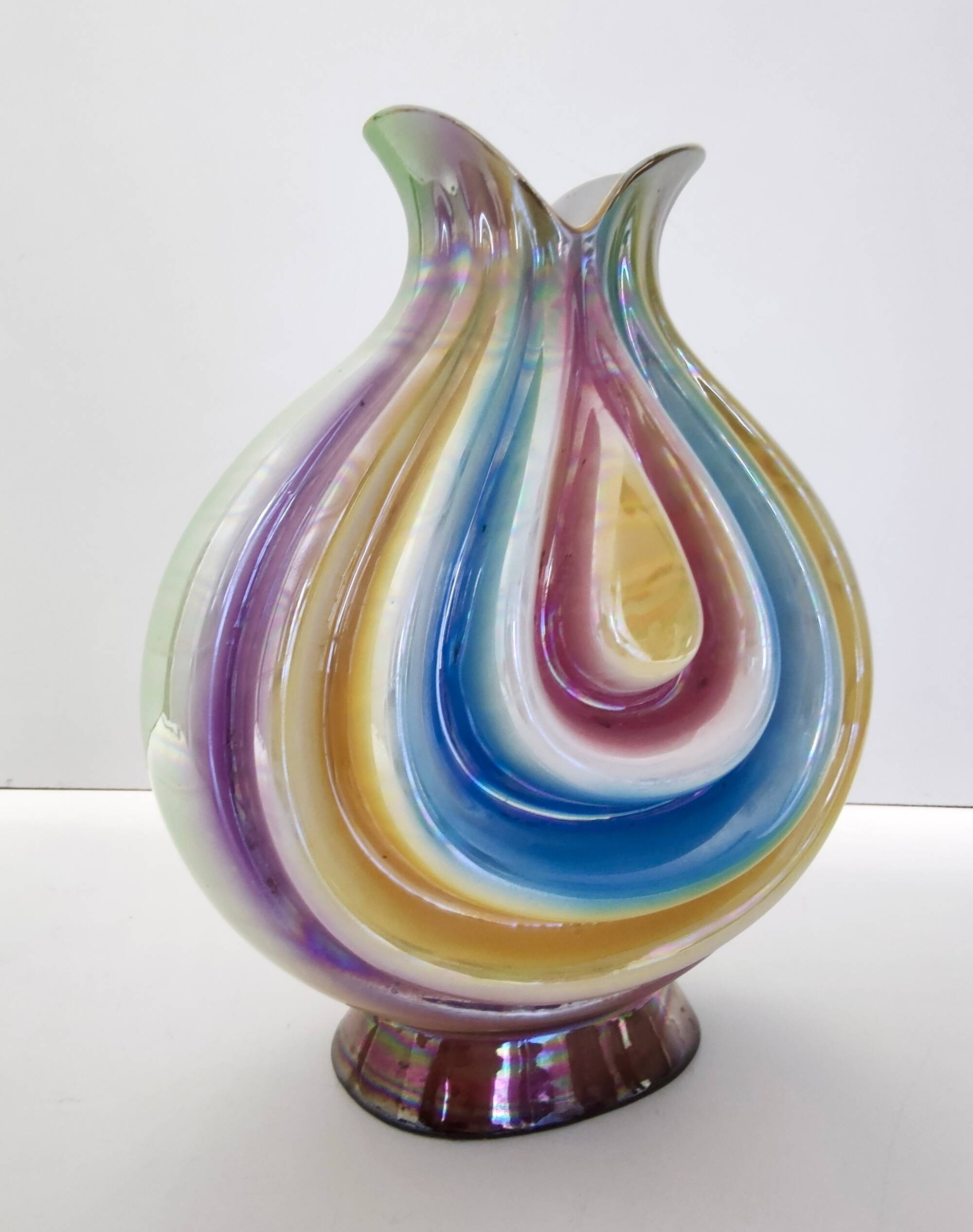 Ceramic Vase Attributed to Italo Casini with Iridescent Colors, Italy