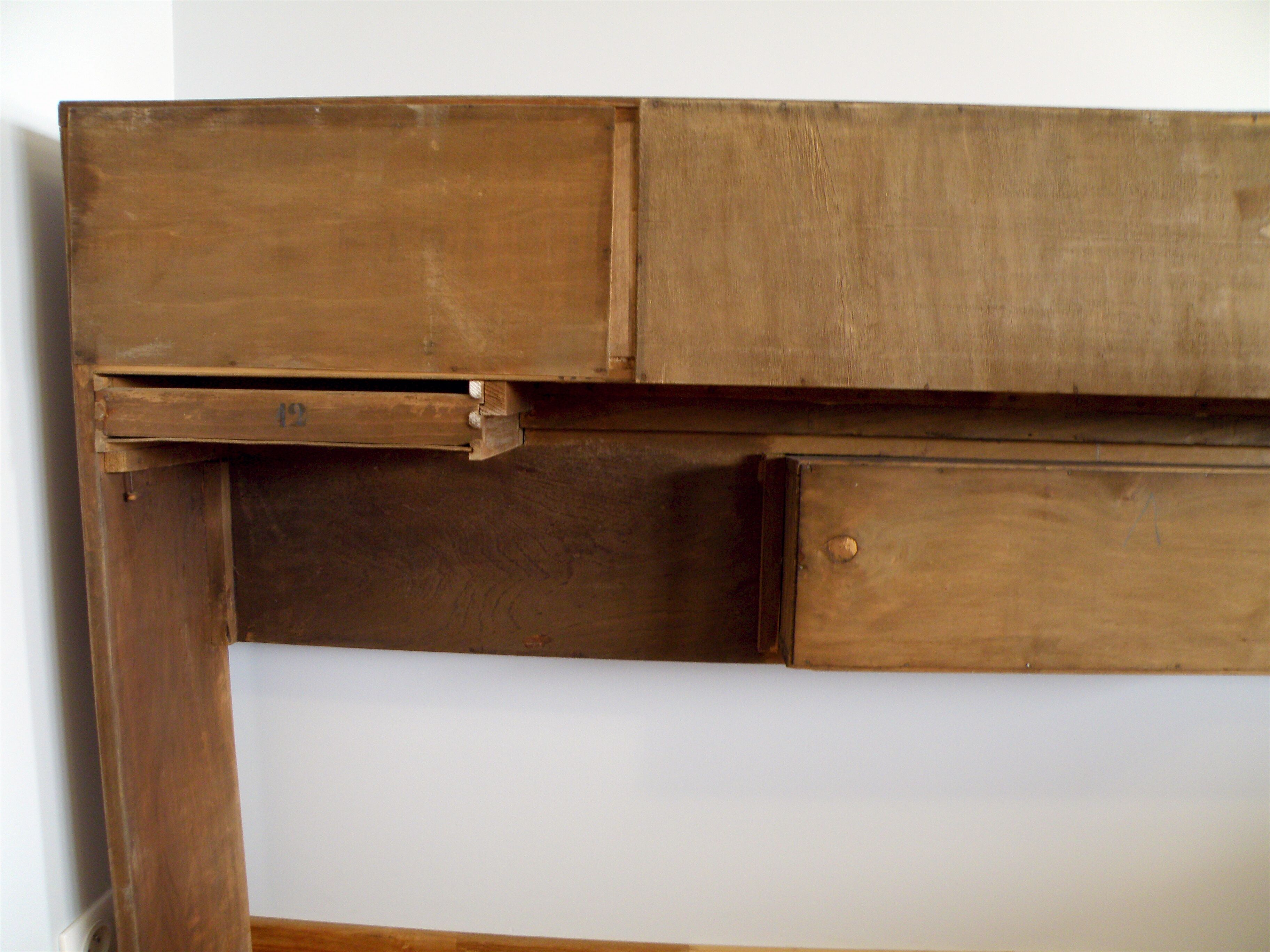 Cozy walnut bramble headboard for bed 140 x 190, from 1950