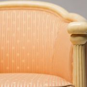 Fine Art Deco Bergère Club Chair Hollywood Regency Style Damask
