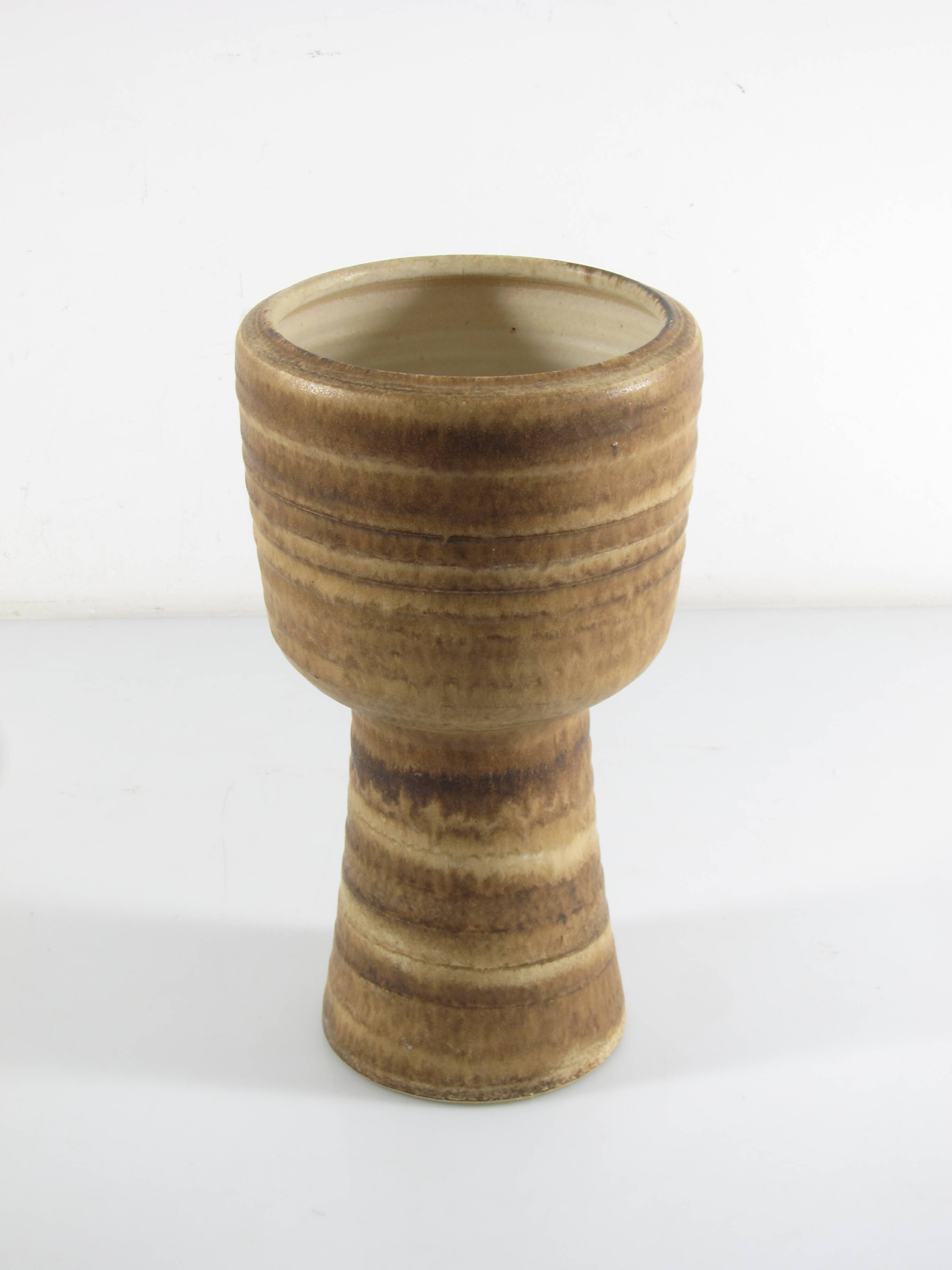 Brutalist Ceramic Vase, 1940s–1950s, Earthy Zen Tones, 33.5 cm